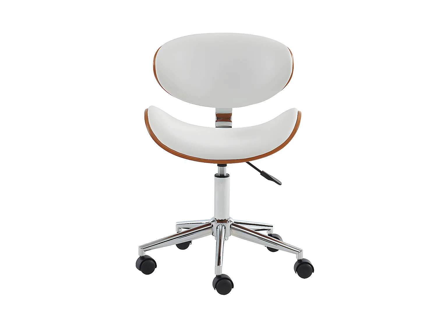 Chaise de bureau MONTENEGRO - Hauteur Ajustable - Simili - Noyer et Blanc