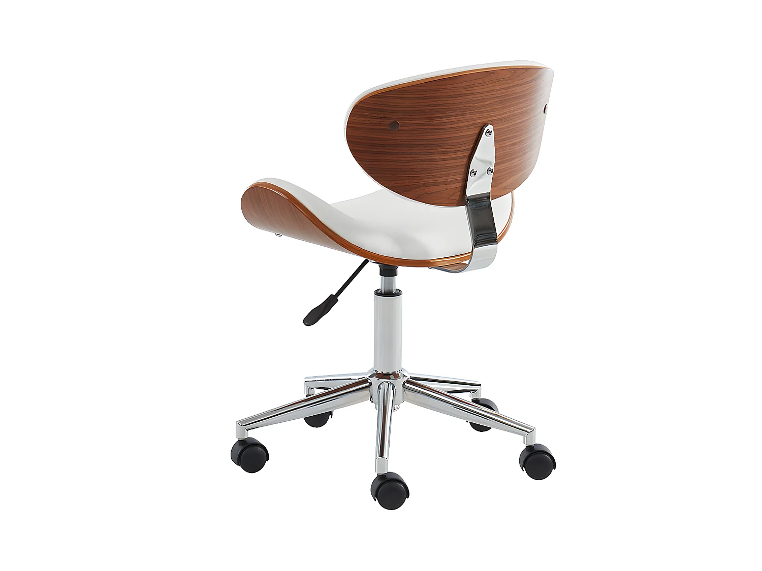 Chaise de bureau MONTENEGRO - Hauteur Ajustable - Simili - Noyer et Blanc