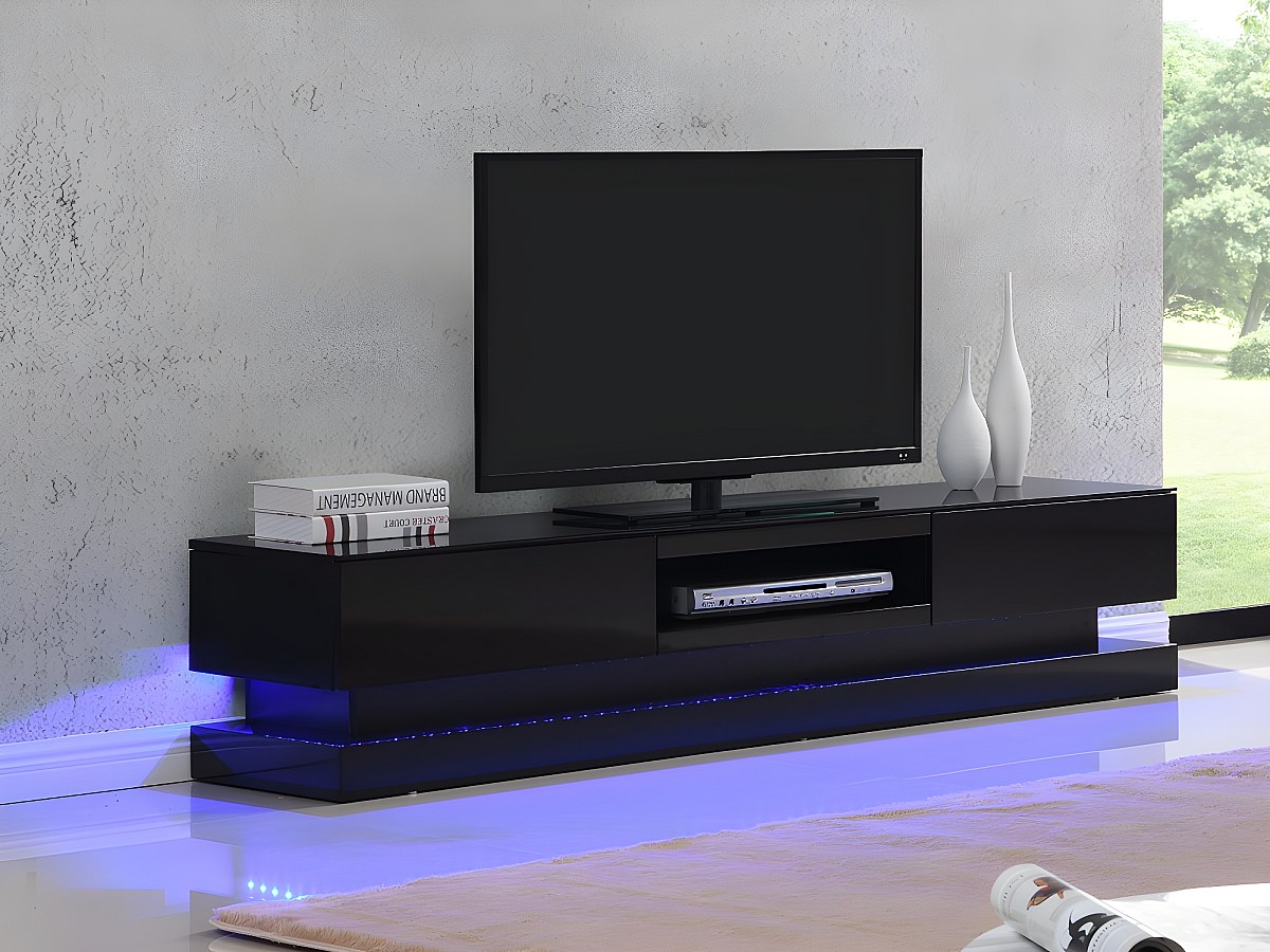 Mobile TV LED MDF laccato nero FIRMAMENT