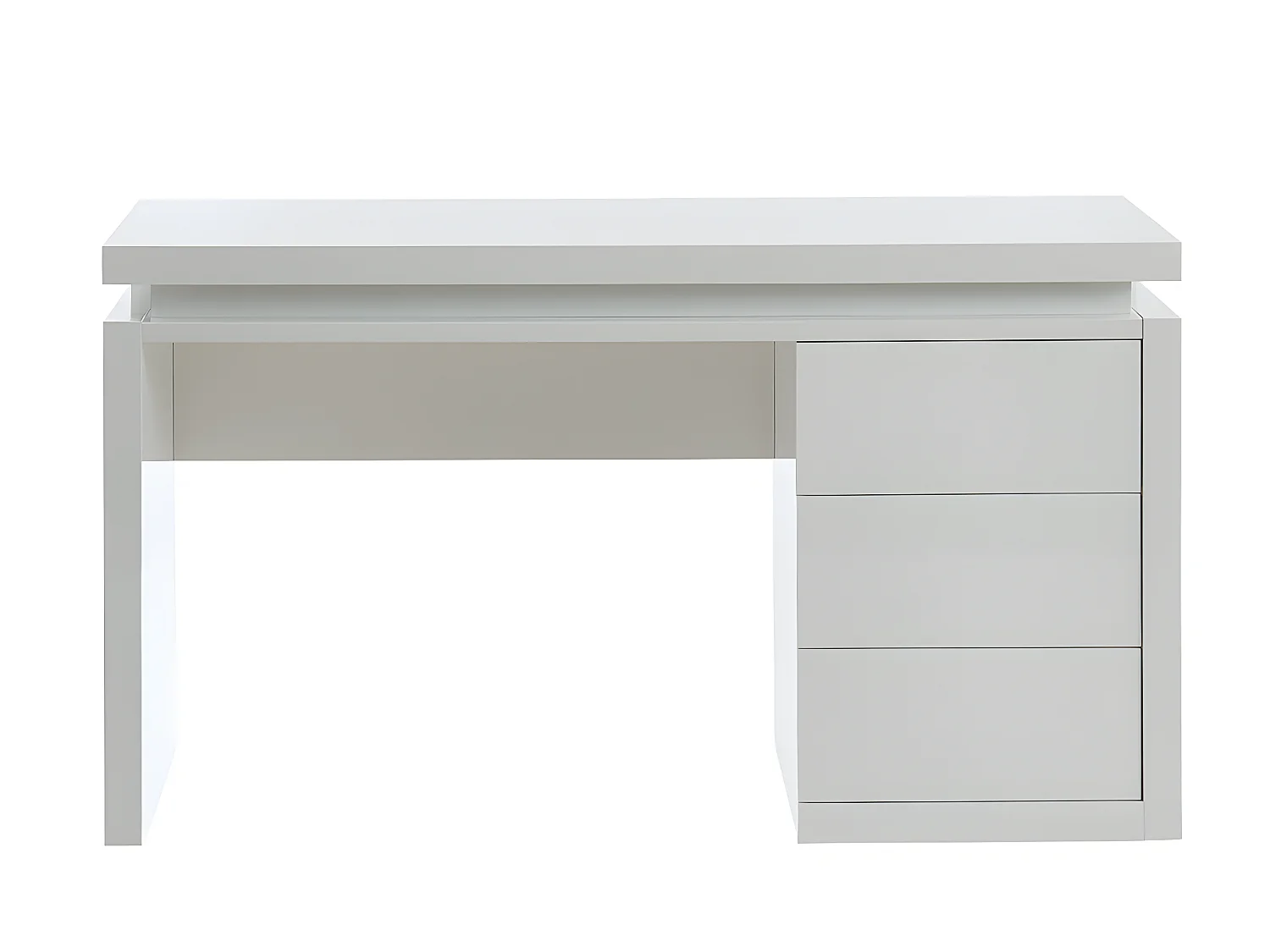 Scrivania - 3 cassetti - LED - MDF laccato bianco - EMERSON