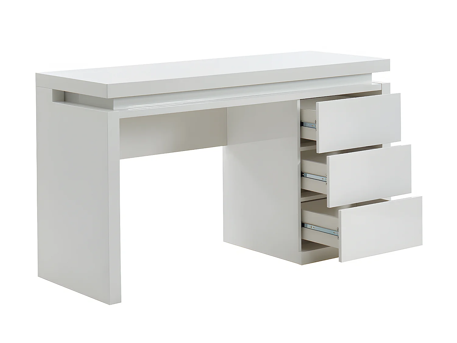 Scrivania - 3 cassetti - LED - MDF laccato bianco - EMERSON