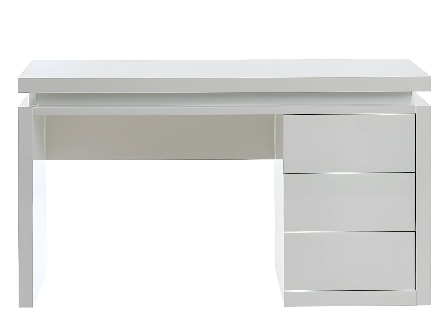 Schreibtisch mit 3 Schubladen & LED-Beleuchtung - MDF - Weiß - EMERSON