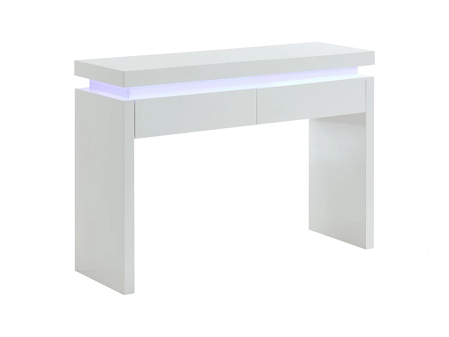 Consola com 2 gavetas - LEDs - MDF lacado a branco - EMERSON