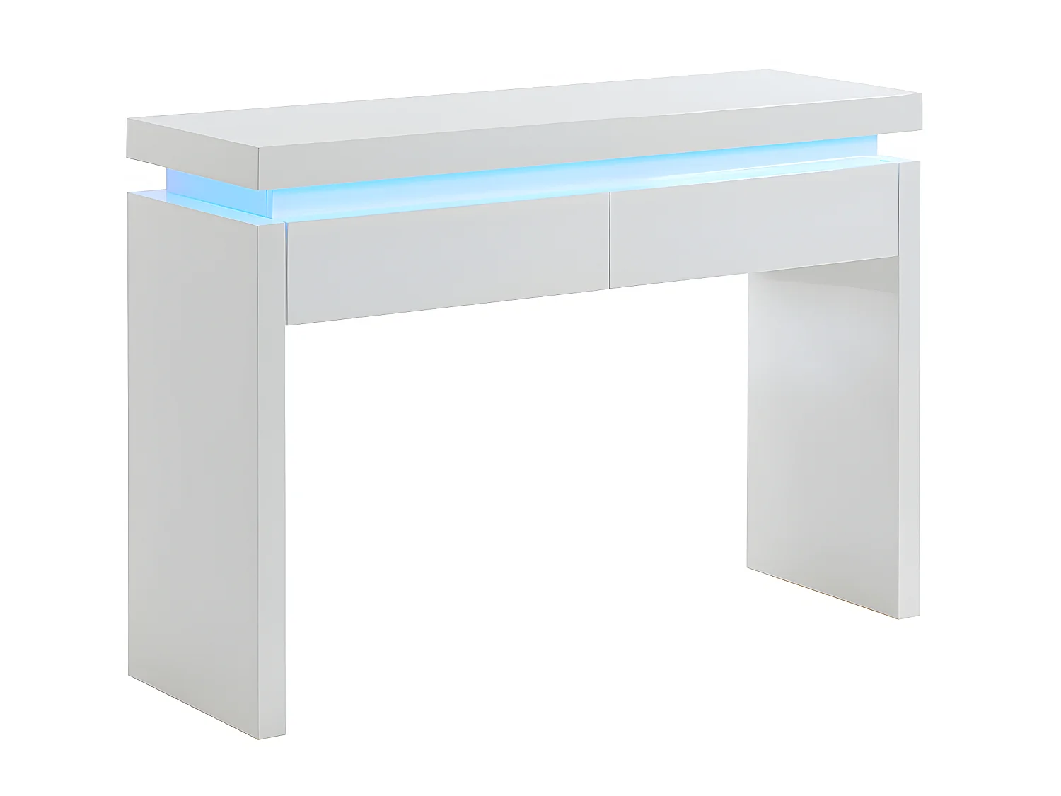 Consola com 2 gavetas - LEDs - MDF lacado a branco - EMERSON