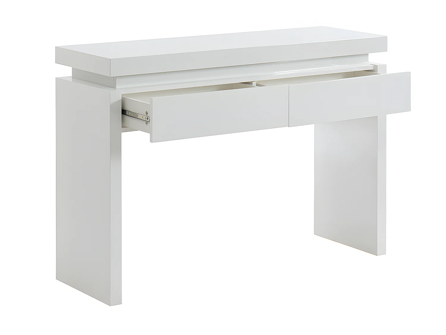 Consola com 2 gavetas - LEDs - MDF lacado a branco - EMERSON