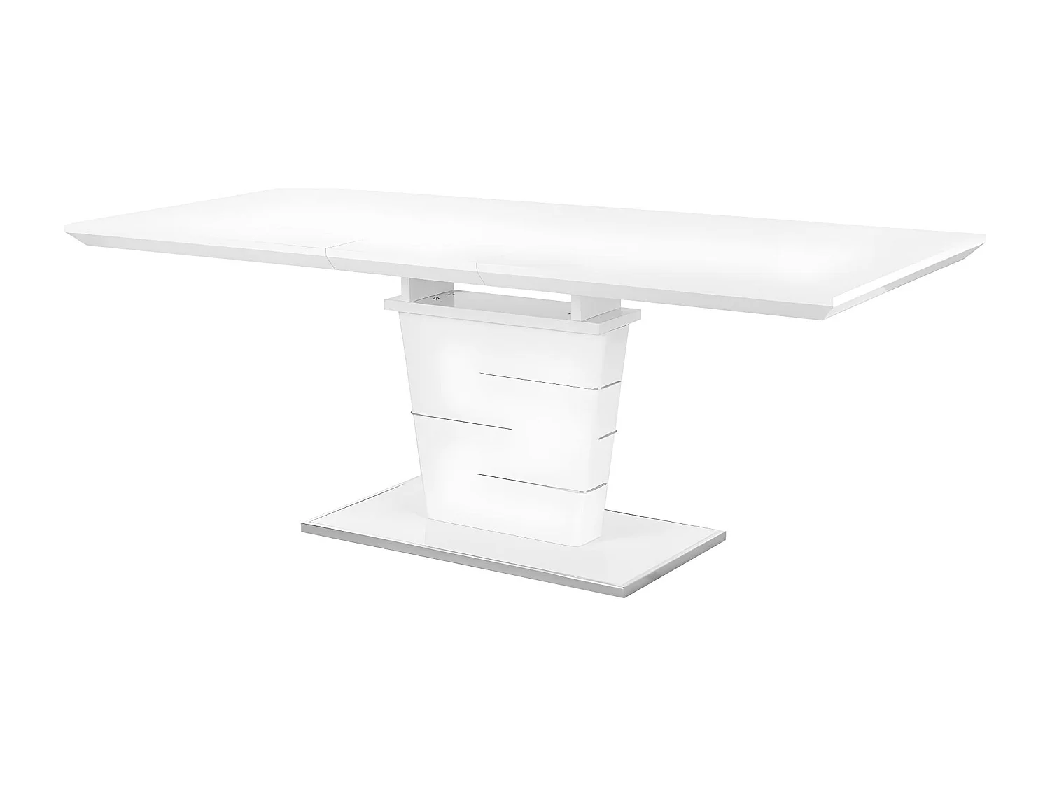 Esstisch ausziehbar - 6 bis 8 Personen - MDF lackiert - Weiß - AMELLE