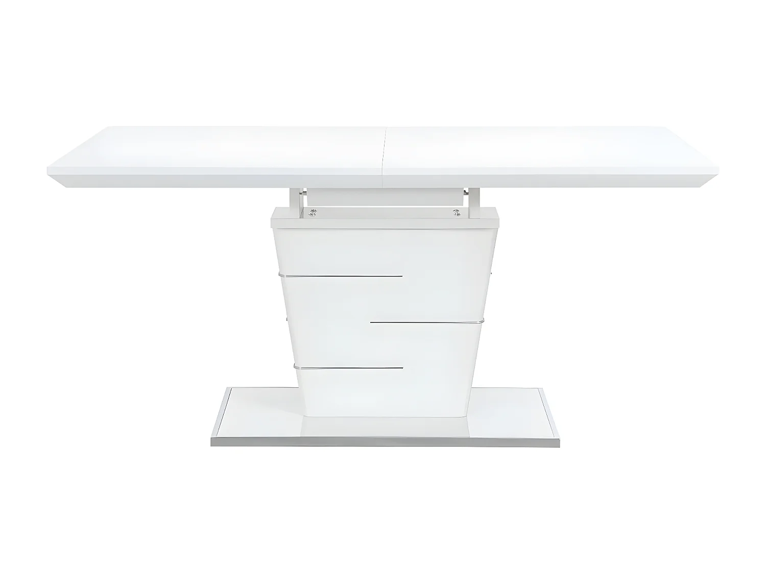 Esstisch ausziehbar - 6 bis 8 Personen - MDF lackiert - Weiß - AMELLE