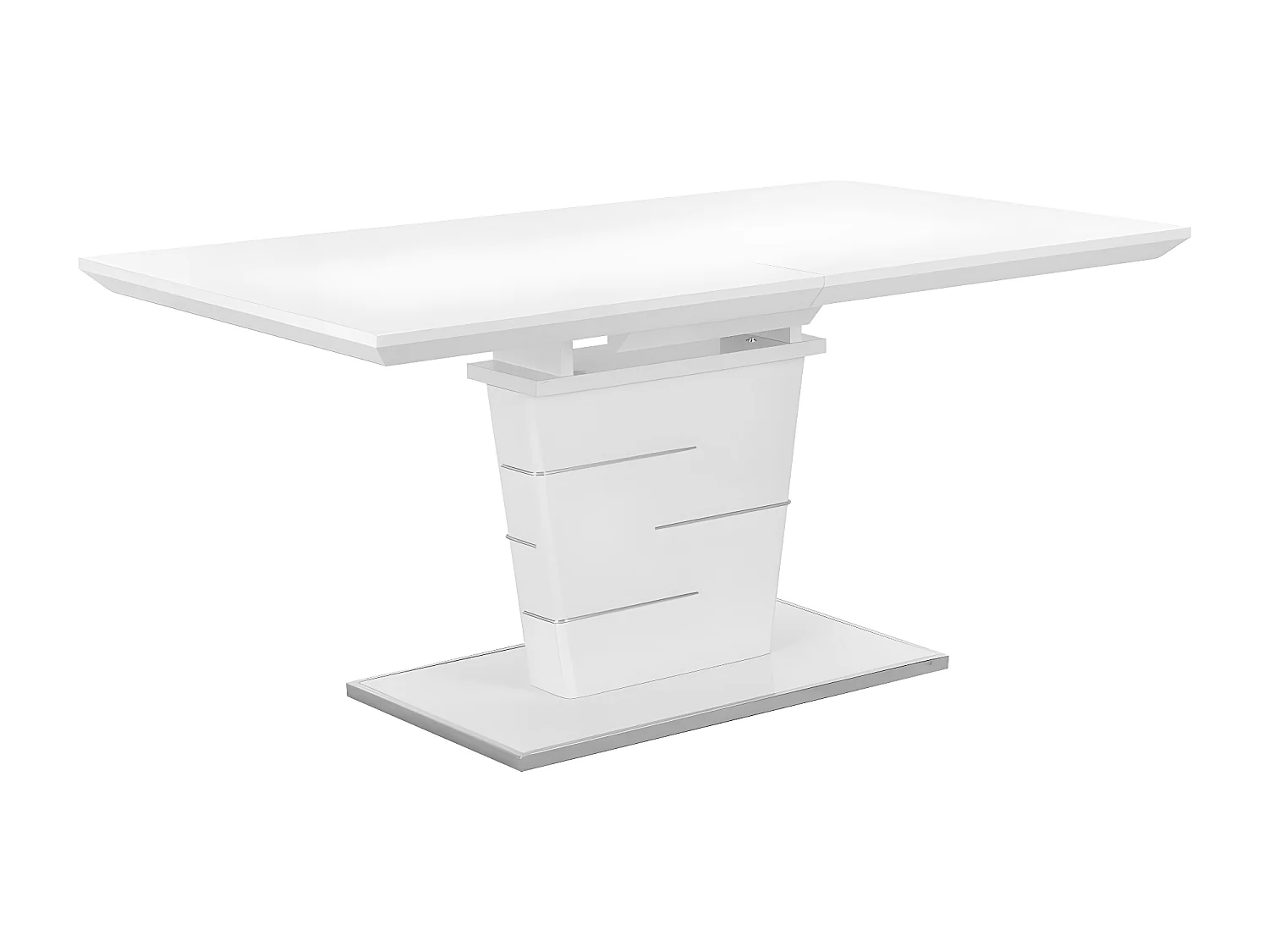 Esstisch ausziehbar - 6 bis 8 Personen - MDF lackiert - Weiß - AMELLE