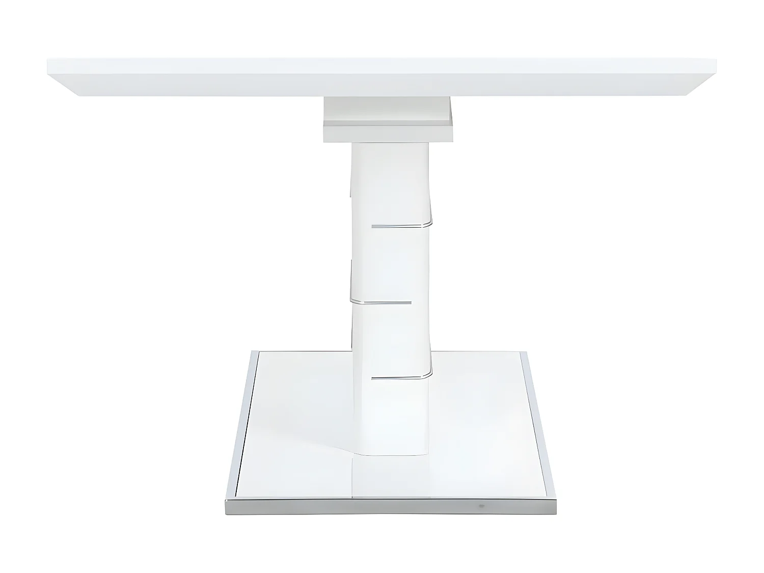 Esstisch ausziehbar - 6 bis 8 Personen - MDF lackiert - Weiß - AMELLE