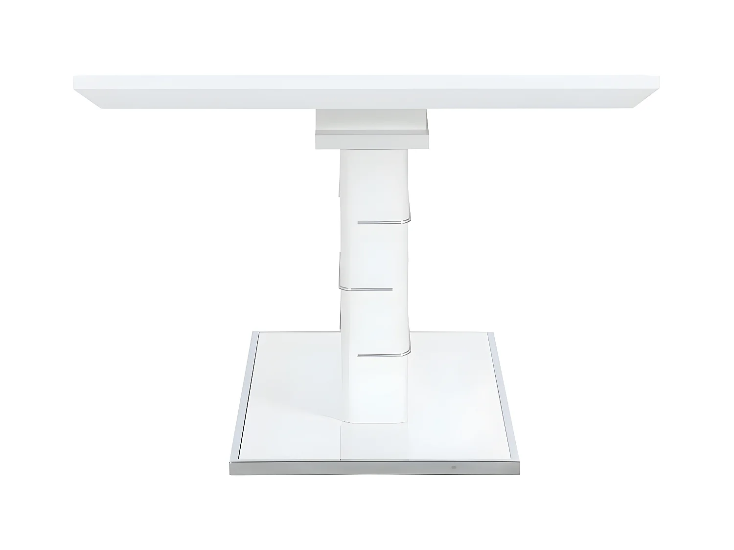 Table à manger extensible AMELLE - 6 à 8 personnes - MDF Laqué Blanc