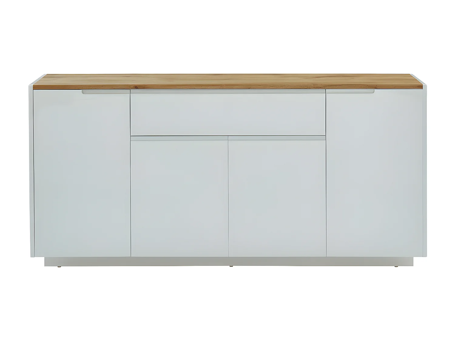 Buffet AMANI -  4 portes & 1 tiroir - MDF - Coloris: Blanc laqué et Chêne