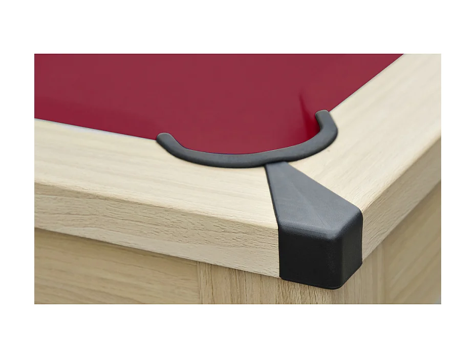 Multifunktionstisch Billard & Tischtennis - 213 x 112 x 81,5 cm - Rot - BALTHAZAR