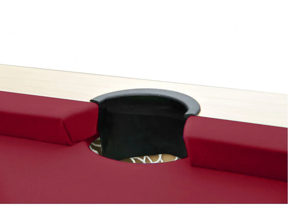 Multifunktionstisch Billard & Tischtennis - 213 x 112 x 81,5 cm - Rot - BALTHAZAR