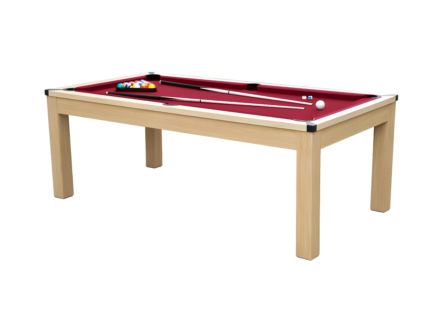 Table transformable - Billard & Ping-pong BALTHAZAR - 213*112*81.5cm - Rouge