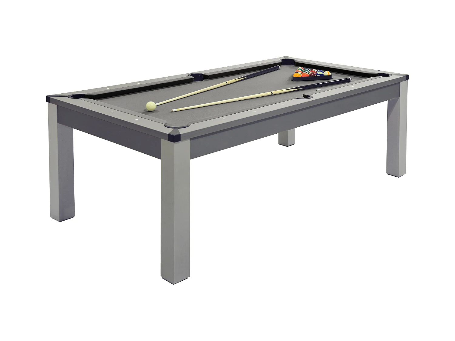 Tavolo trasformabile - Biliardo e Ping pong - 213x112x81,5cm - Grigio -  BALTHAZAR