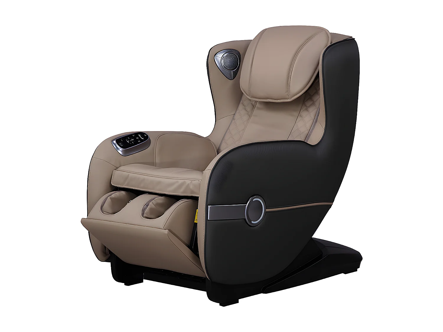 Massagesessel mit LEDs & Bluetooth - Kunstleder - Beige - KASOU