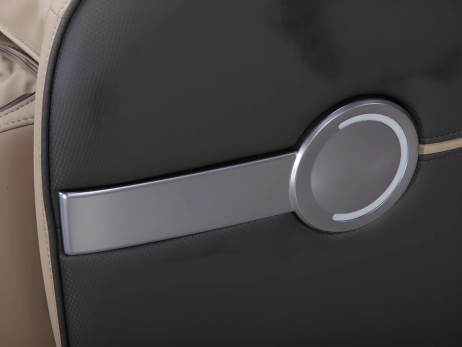 Massagesessel mit LEDs & Bluetooth - Kunstleder - Beige - KASOU