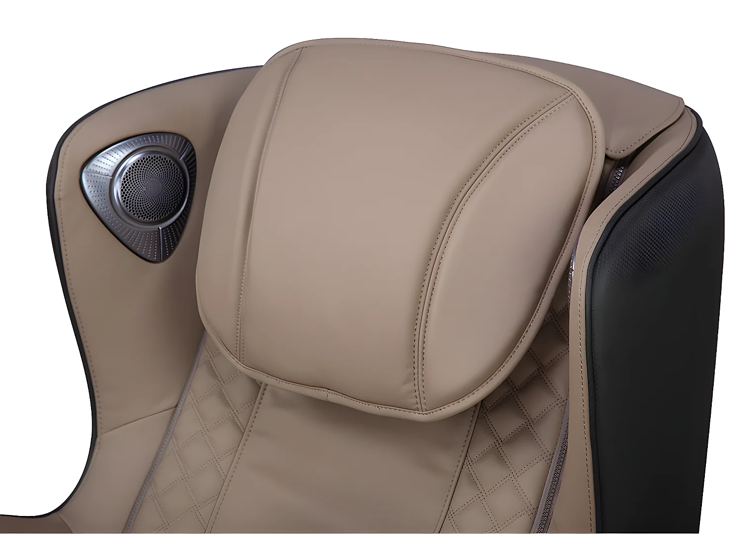 Massagesessel mit LEDs & Bluetooth - Kunstleder - Beige - KASOU