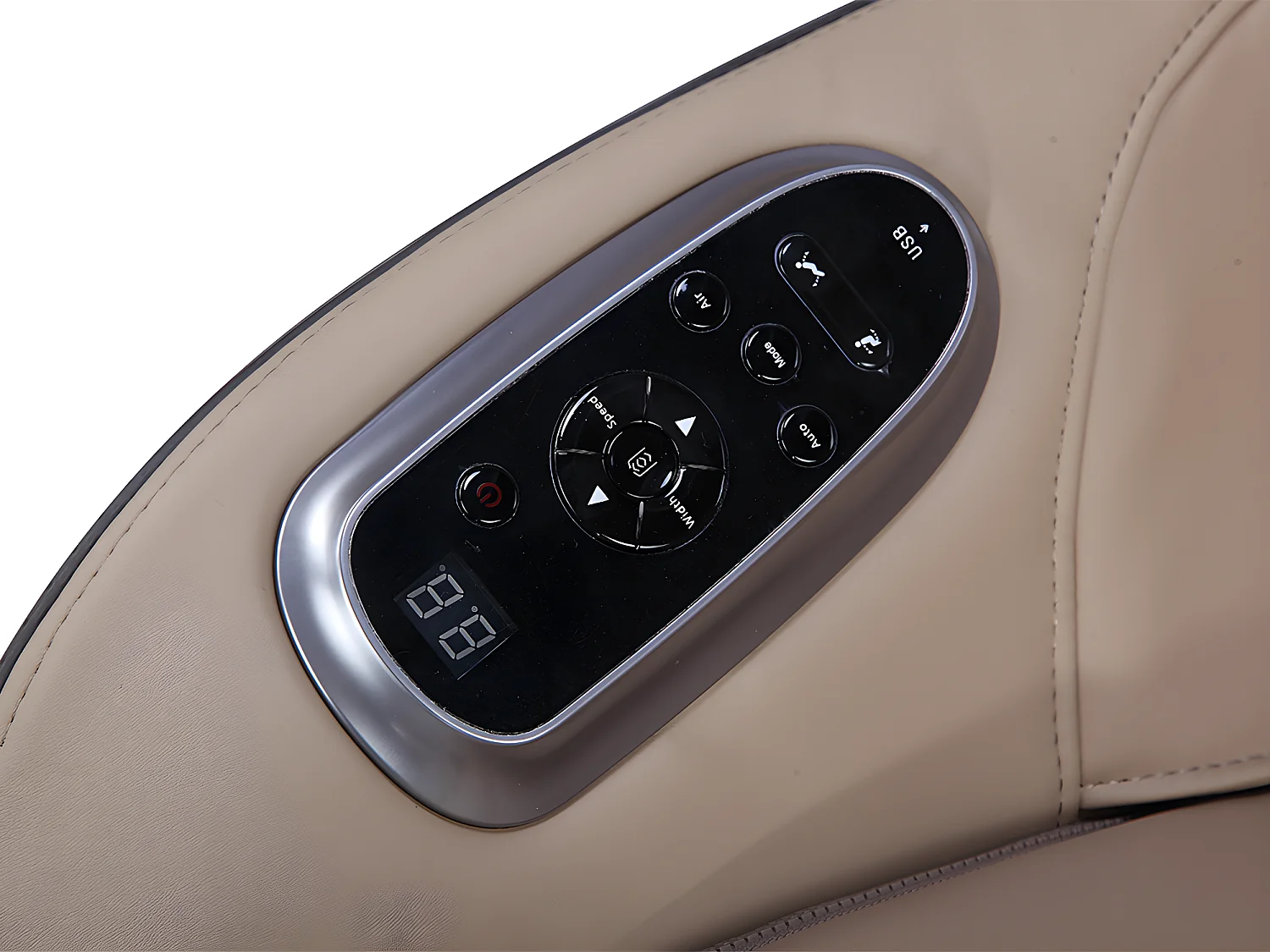 Massagesessel mit LEDs & Bluetooth - Kunstleder - Beige - KASOU