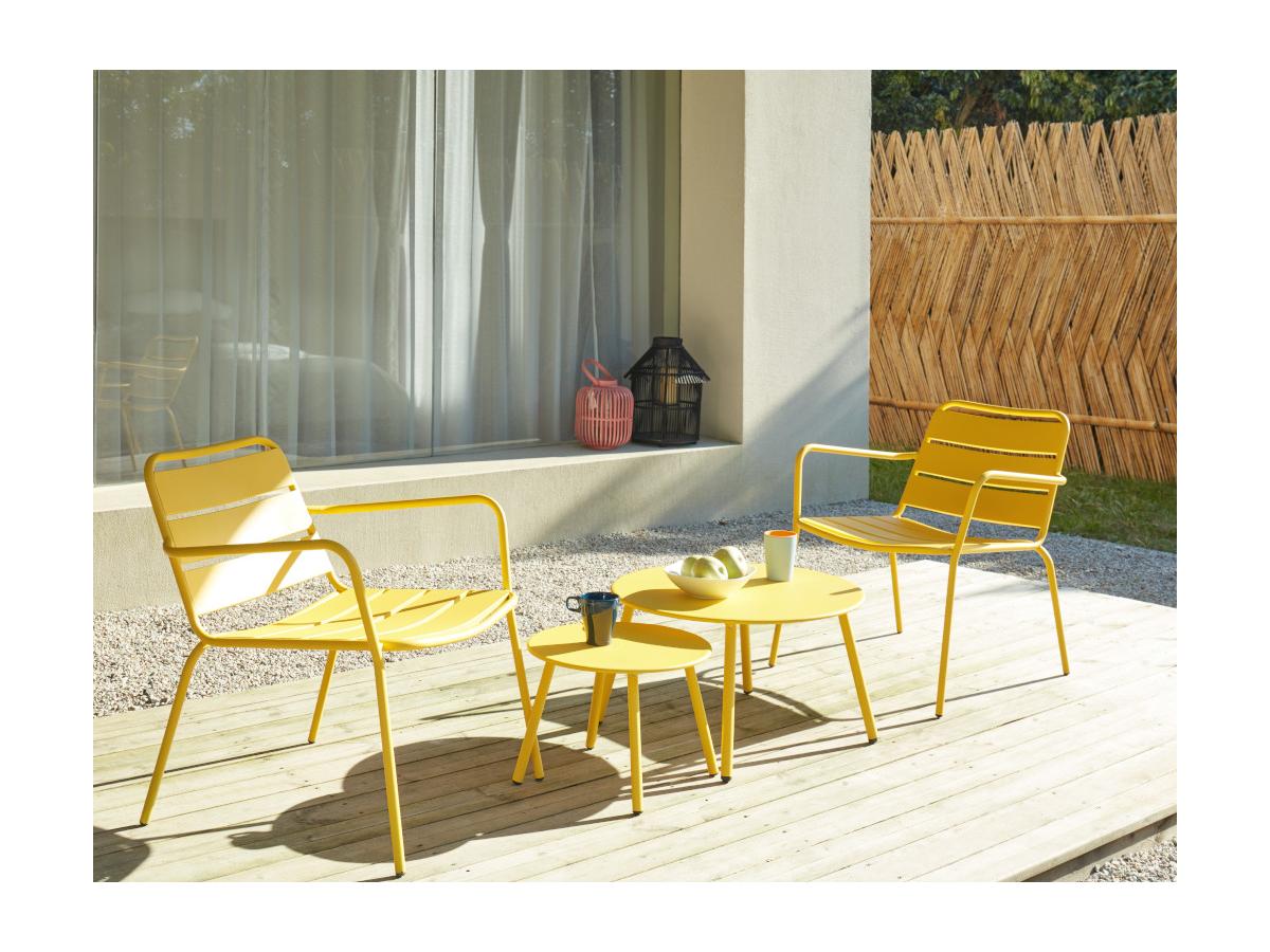 Garten Sitzgruppe Metall MIRMANDE 4tlg. Gelb kaufen