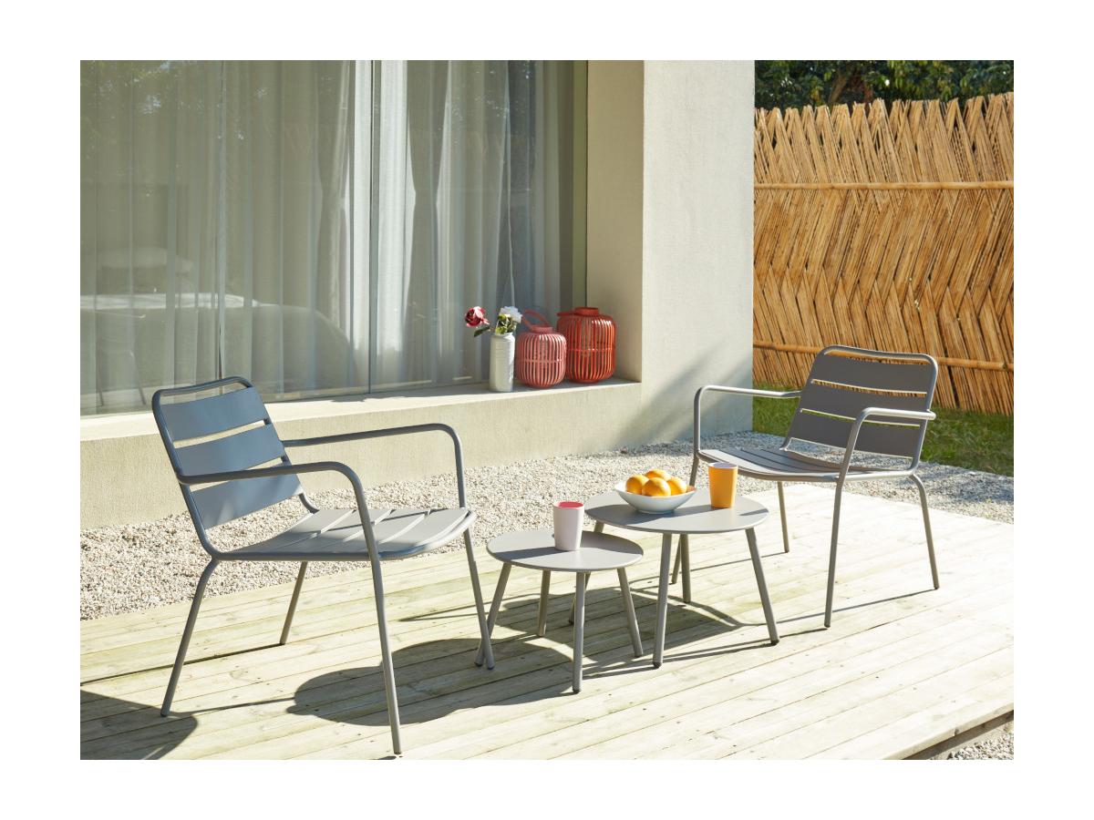Garten Sitzgruppe Metall MIRMANDE 4tlg. Grau kaufen