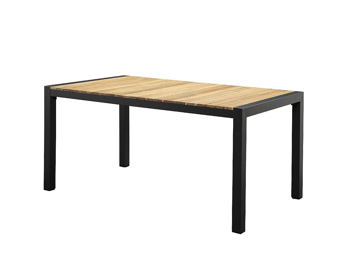 Comedor jardín VAIAKU mesa y 4 sillones Antracita acacia