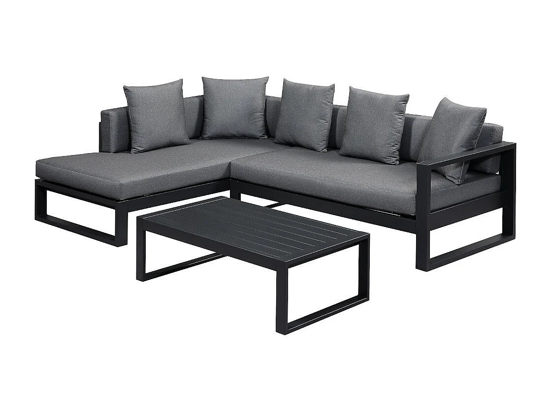 Hjørnesofa med hagebord i aluminium mørkegrå MOLOKAI MYLIA