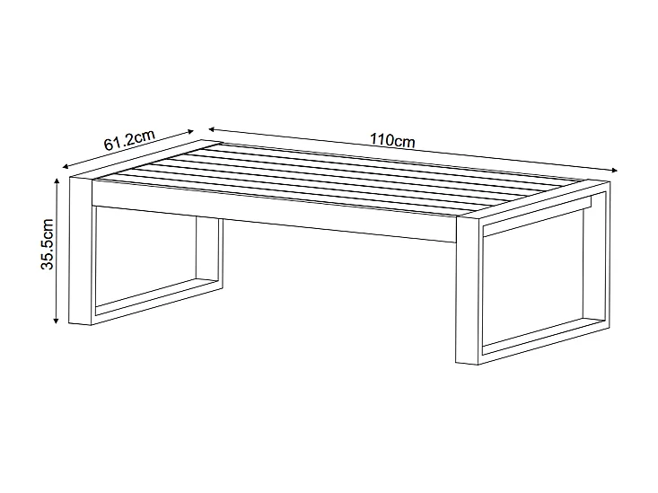 Salon d'angle de jardin  en aluminium : un canapé d'angle et une table basse - Anthracite - MOLOKAI de MYLIA