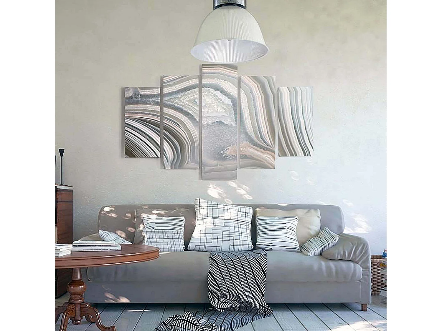 Tableau gris abstrait - 200 x 100 cm