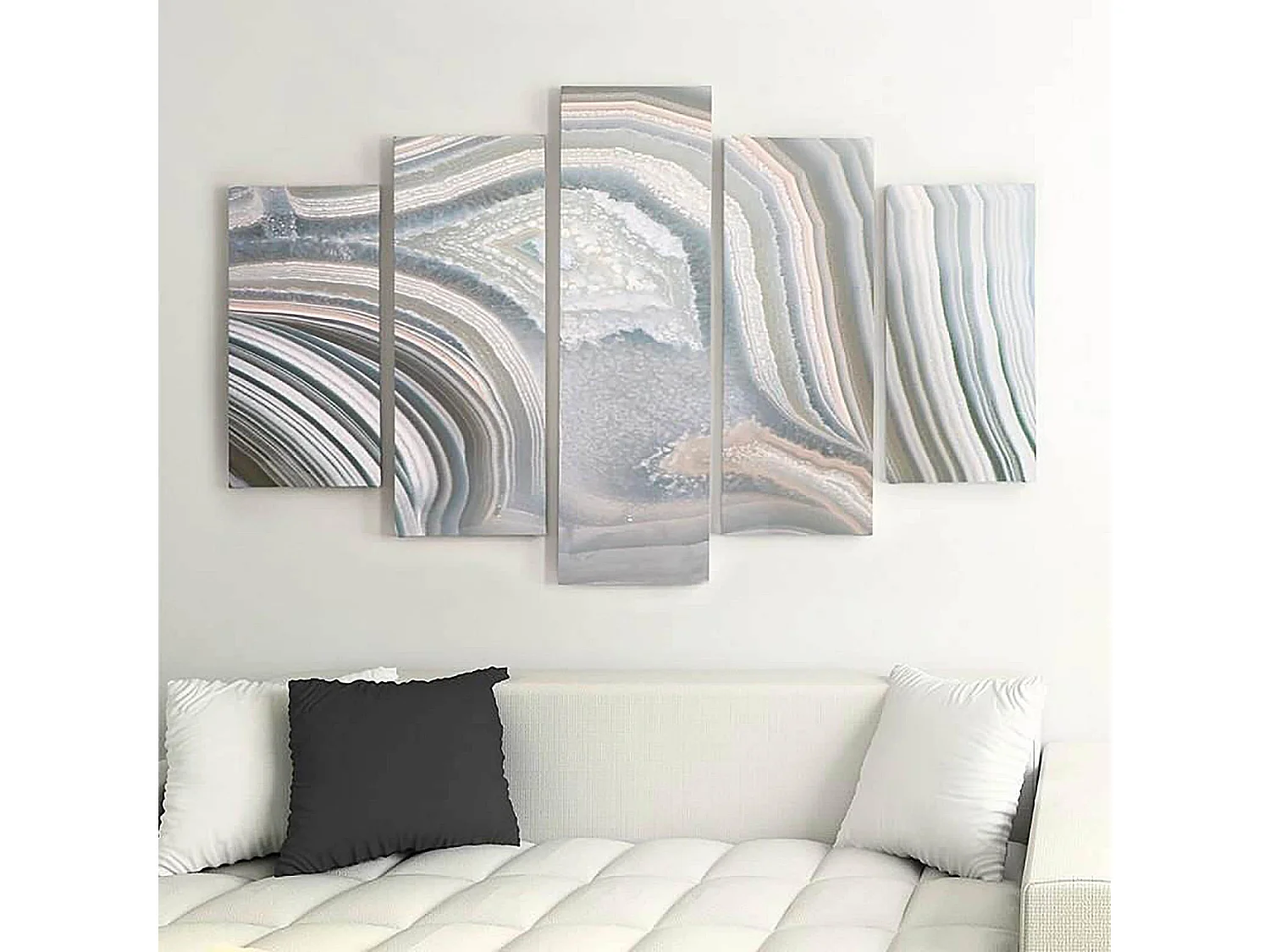 Tableau gris abstrait - 200 x 100 cm