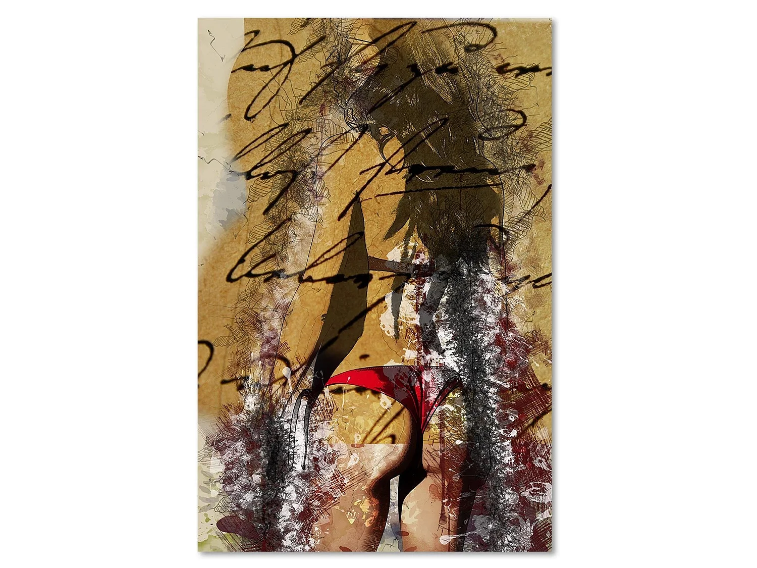 Tableau femme en bikini abstraction - 40 x 60 cm