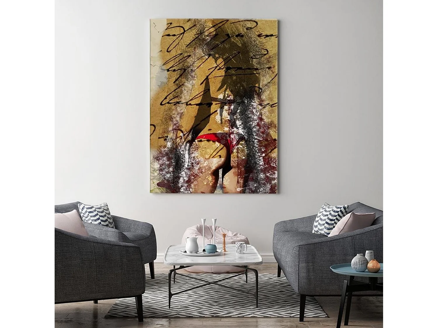 Tableau femme en bikini abstraction - 40 x 60 cm