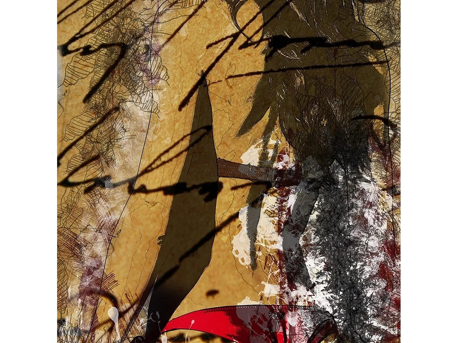 Tableau femme en bikini abstraction - 40 x 60 cm
