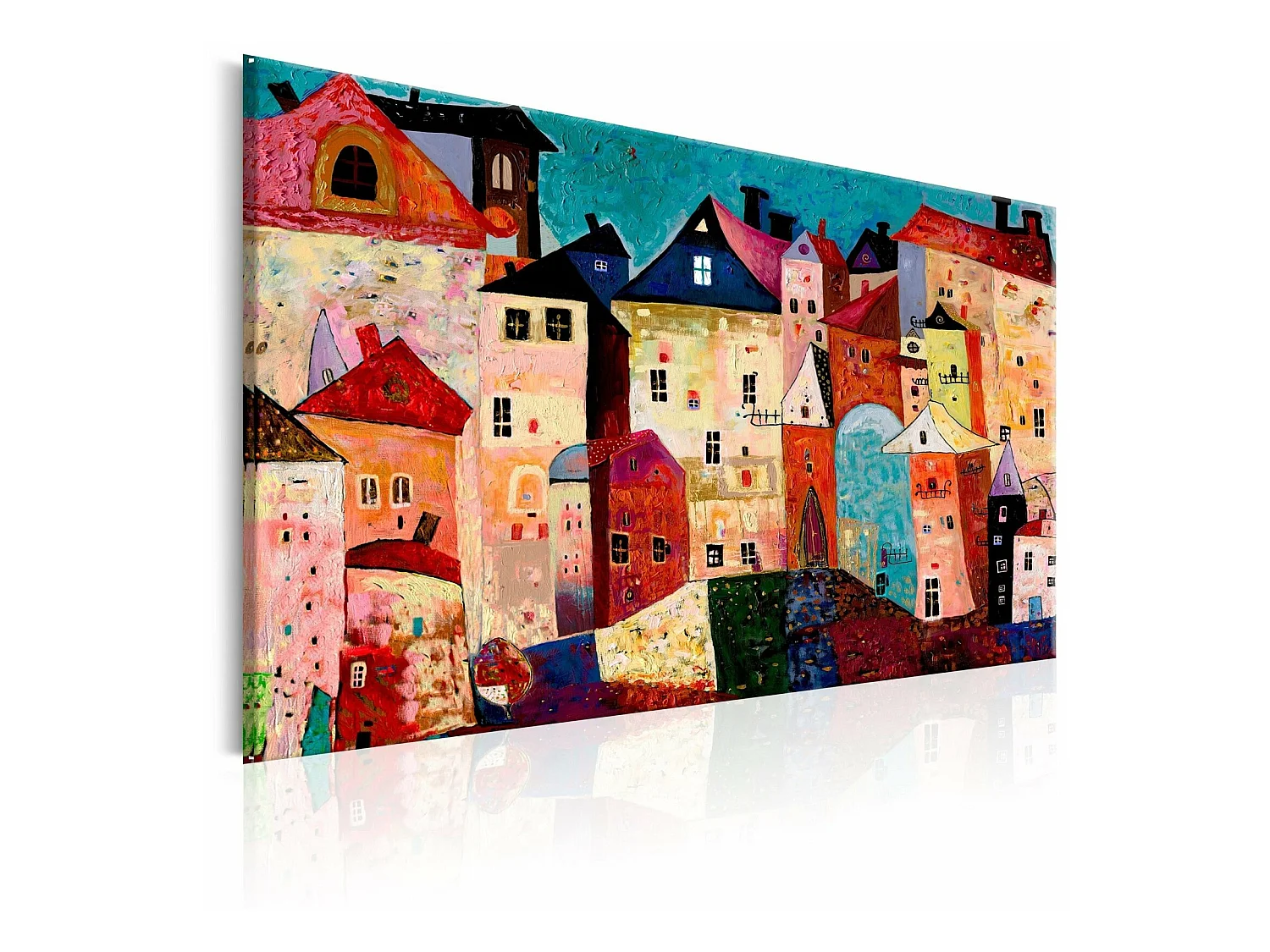 Tableau ville artistique - 120 x 80 cm