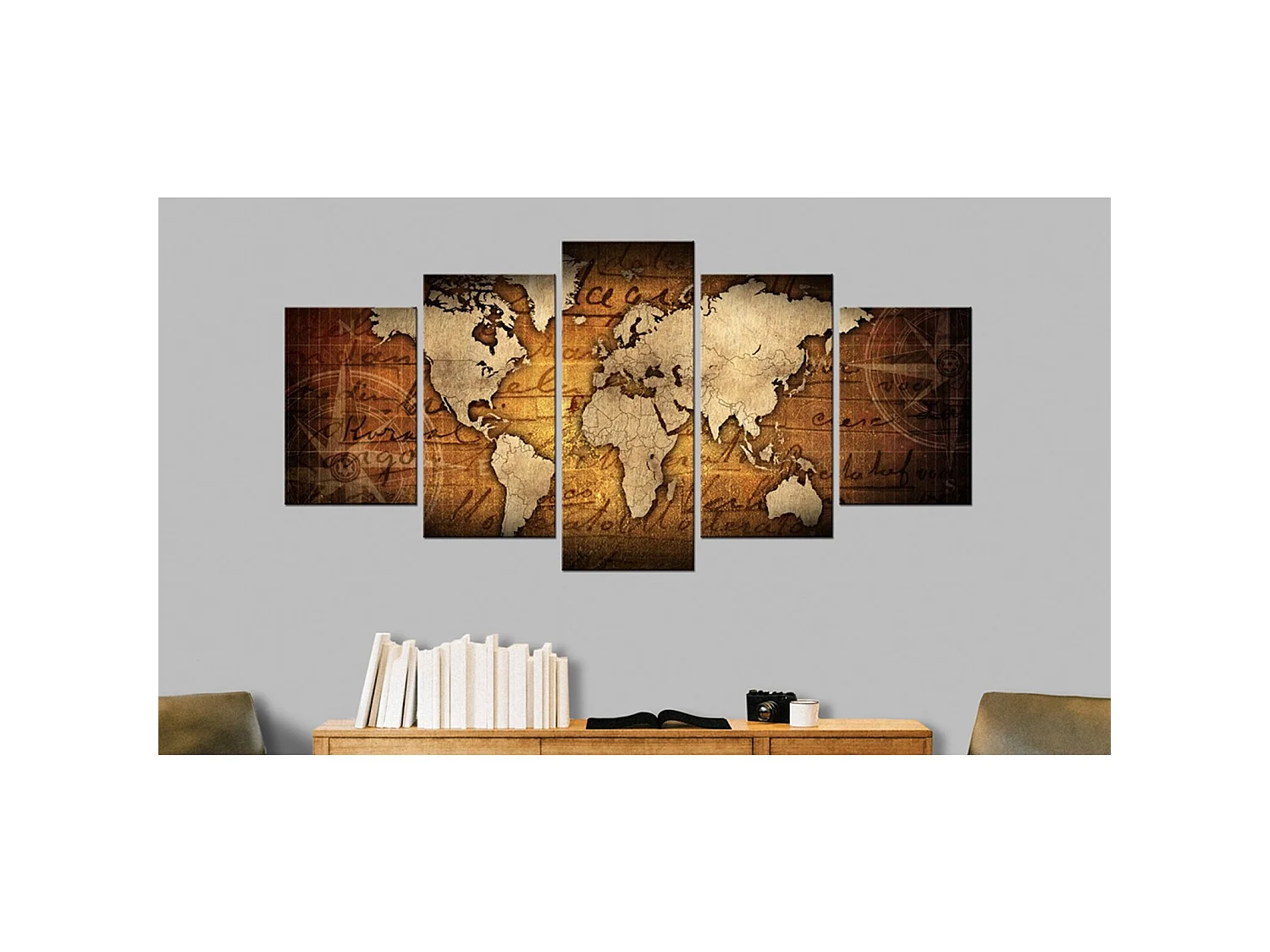 Tableau carte ambre - 100 x 50 cm