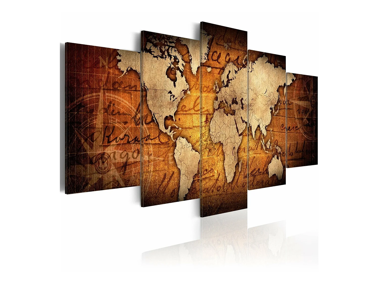 Tableau carte ambre - 100 x 50 cm
