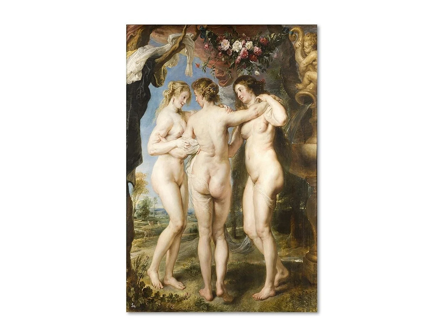 Tableau reproduction photo de pp rubens - les trois grâces - 70 x 100 cm