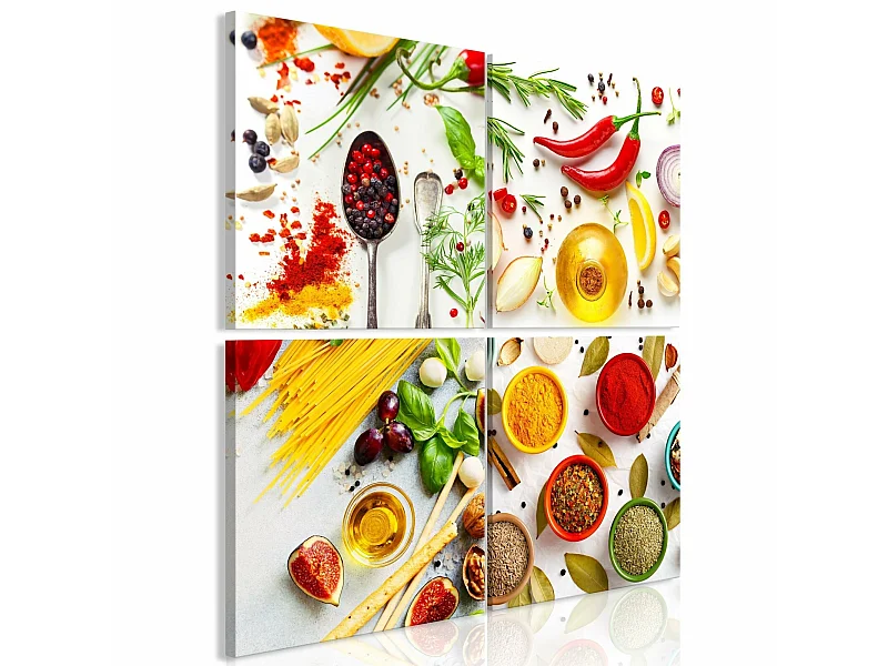 Tableau épices du monde - 90 x 90 cm