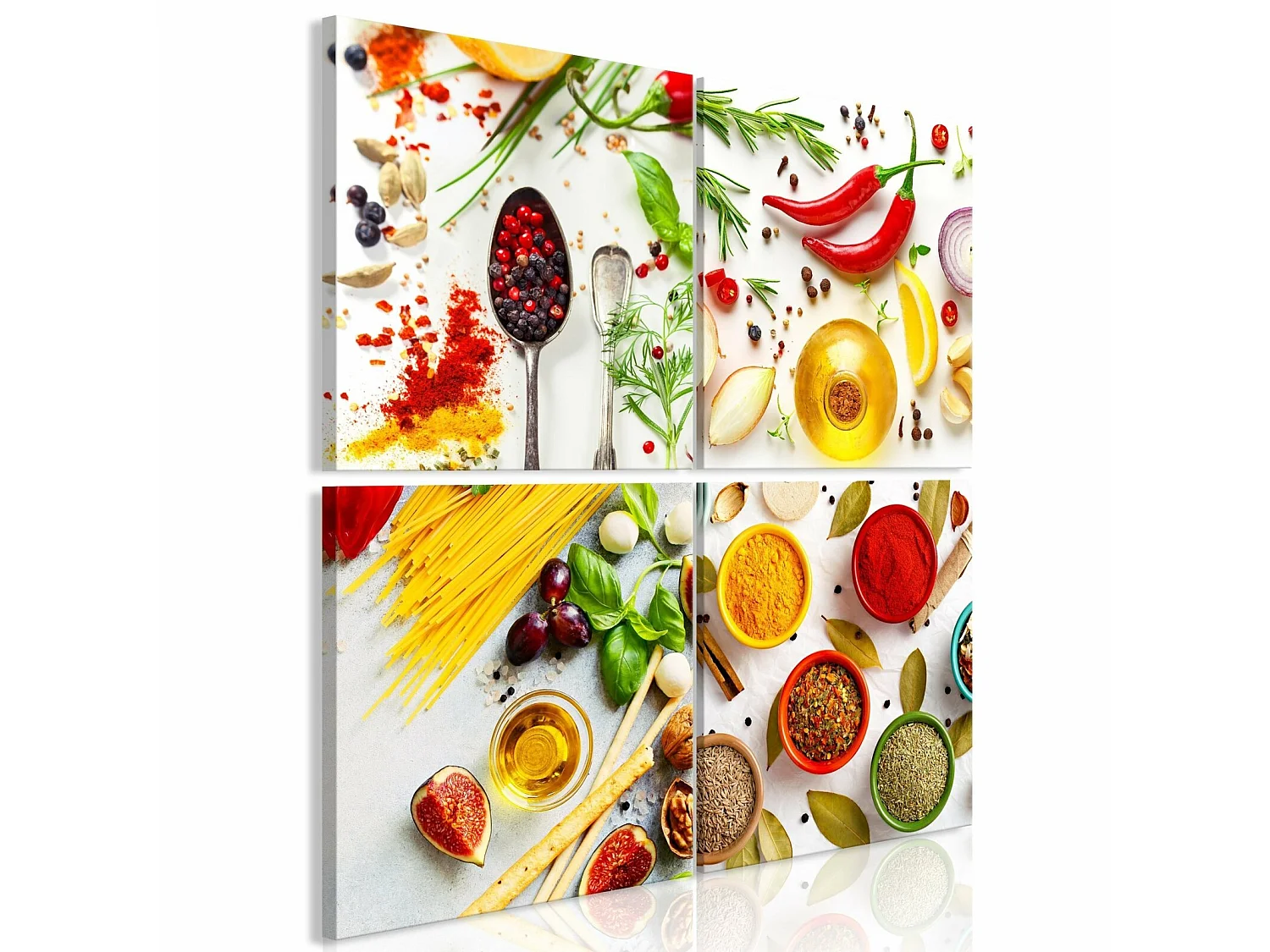 Tableau épices du monde - 90 x 90 cm