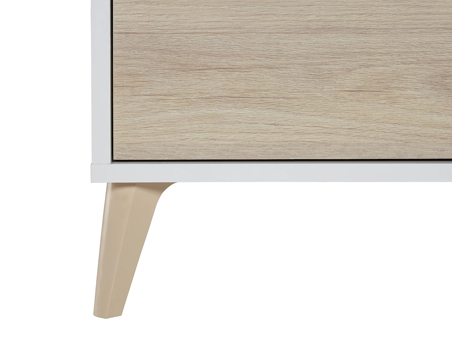 Aparador alto 3 portas e 1 nicho Cor: carvalho e branco -  KOLYMA