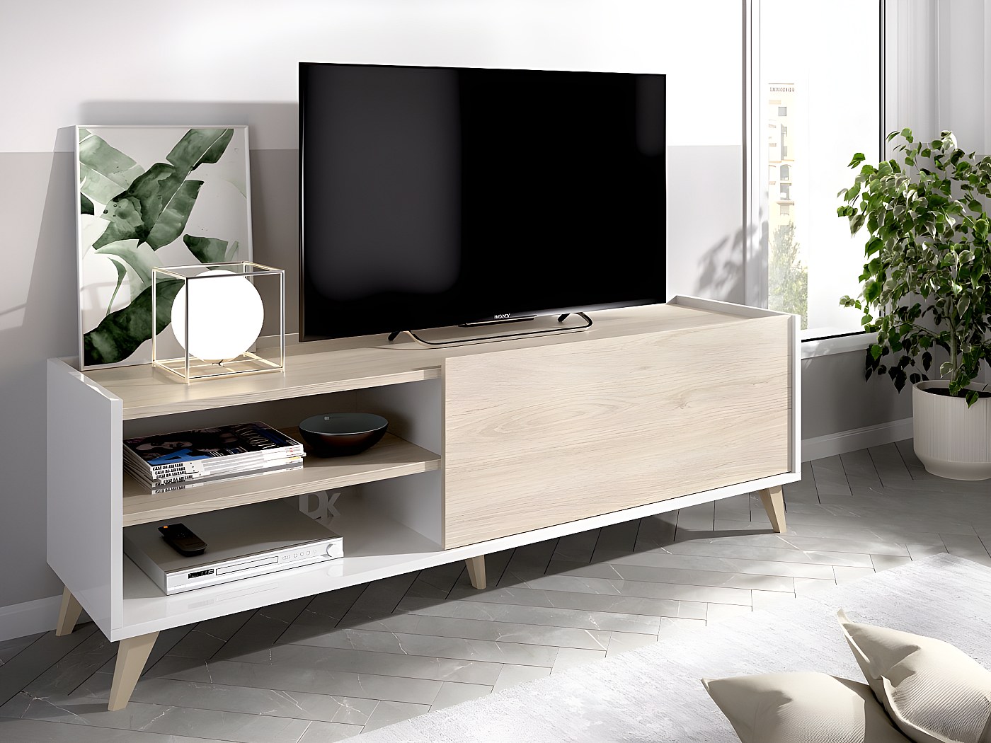 Mueble TV - Blanco Barato | Venta-Unica