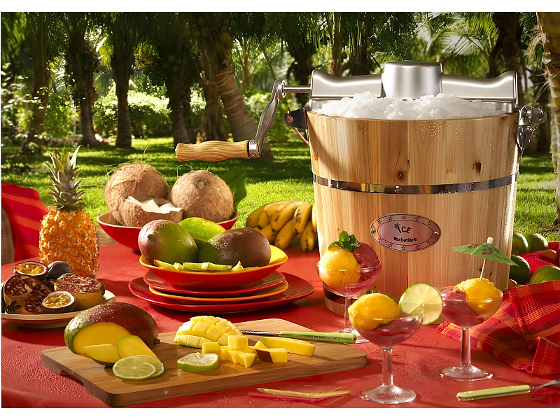 Máquina de hacer helado GIVRETO de madera - 3.5 L