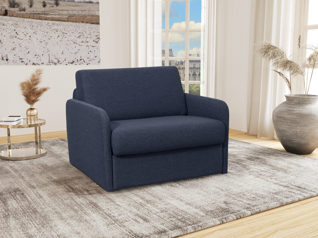 Schlafsessel mit Matratze - Liegefläche 70 cm - Stoff - Blau - NADOA günstig online kaufen