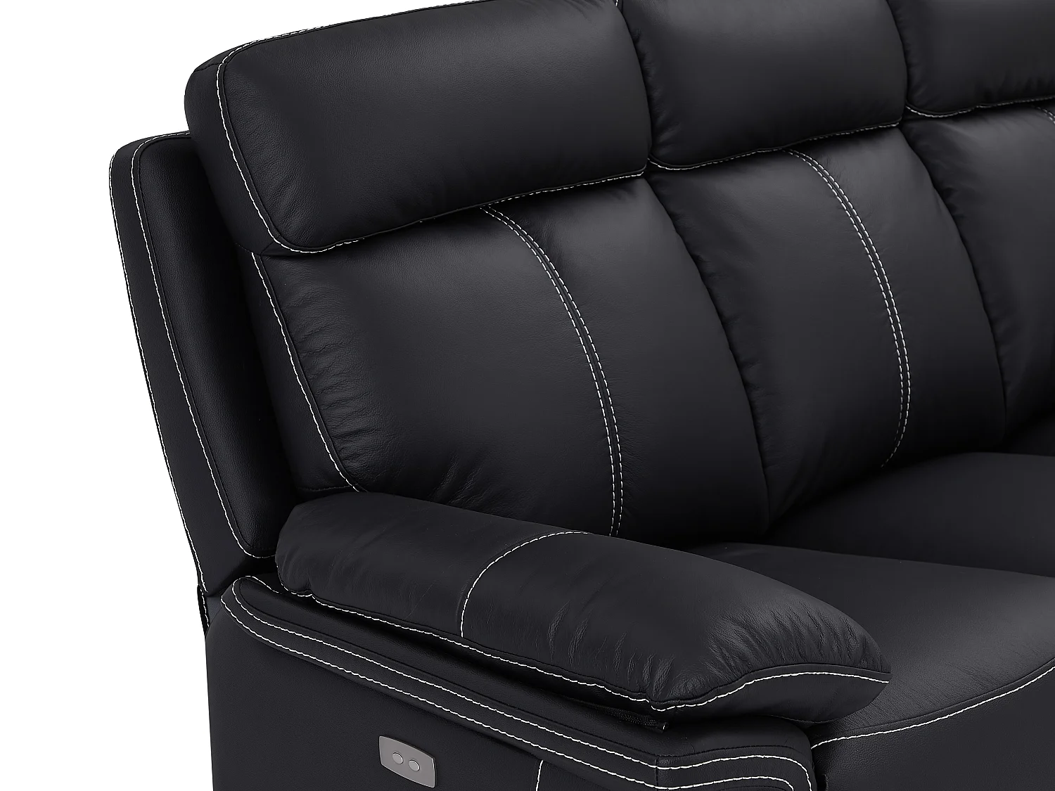 Relaxsofa elektrisch Garnitur 3+1 - Leder - Schwarz - ISIRIS