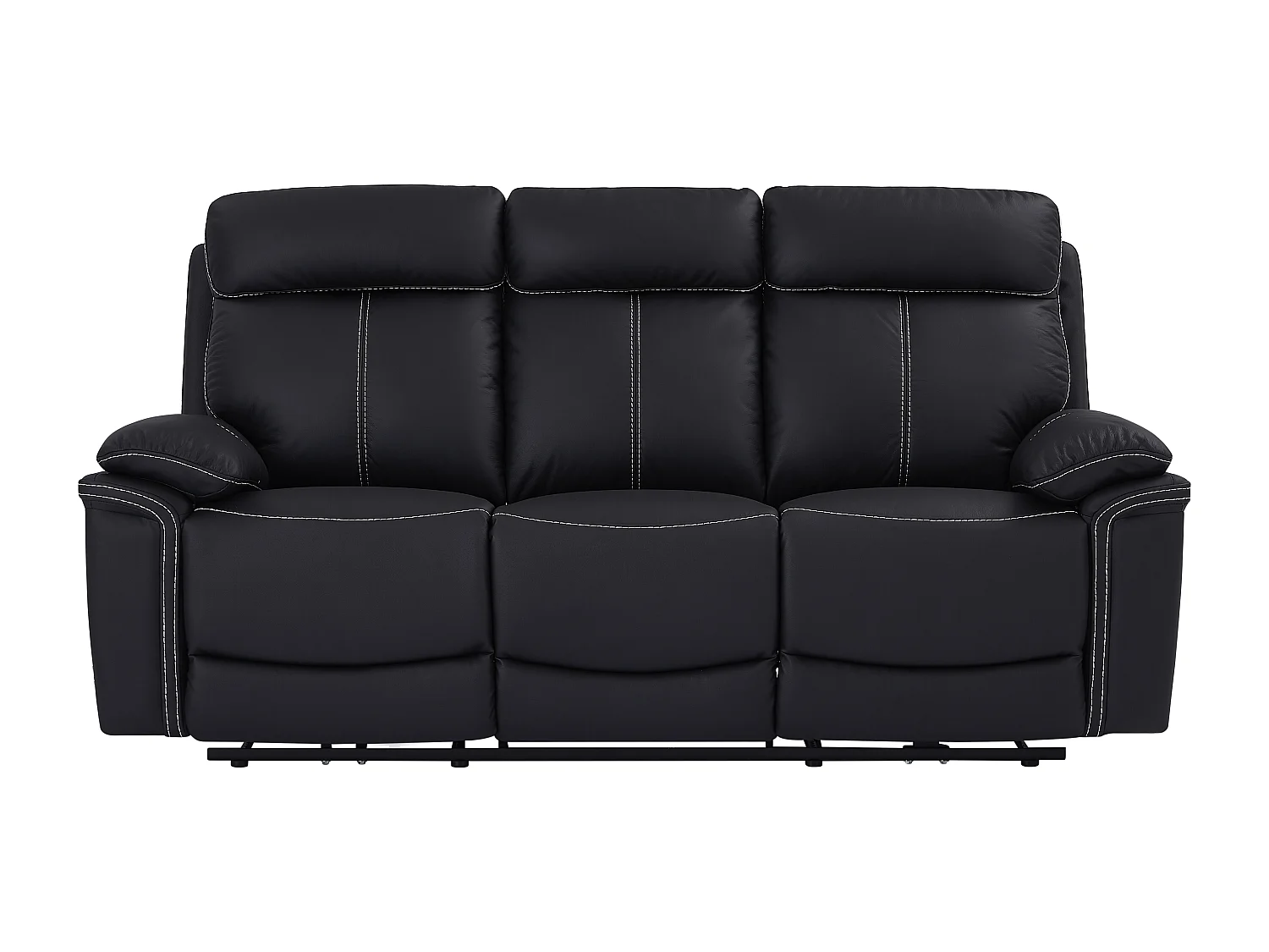 Relaxsofa elektrisch Garnitur 3+1 - Leder - Schwarz - ISIRIS
