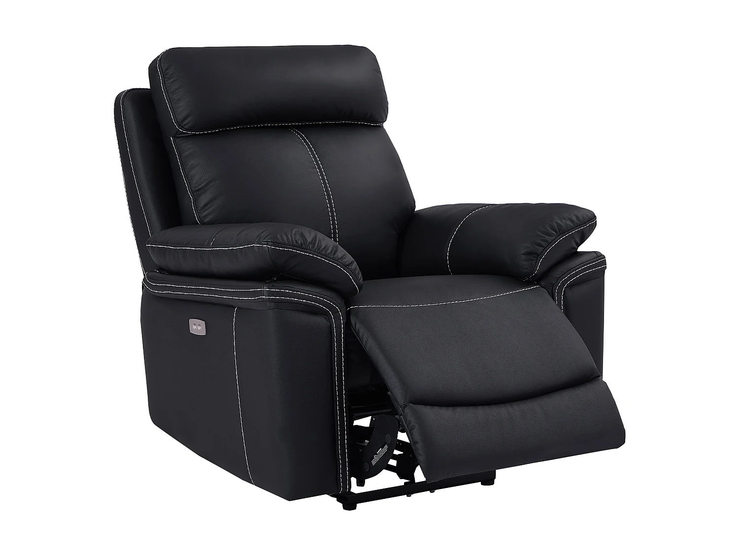 Relaxsofa elektrisch Garnitur 3+1 - Leder - Schwarz - ISIRIS