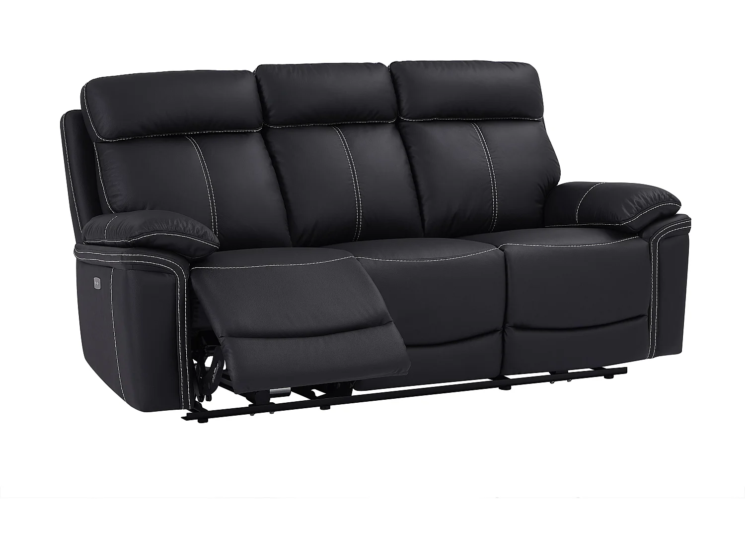 Relaxsofa elektrisch Garnitur 3+1 - Leder - Schwarz - ISIRIS
