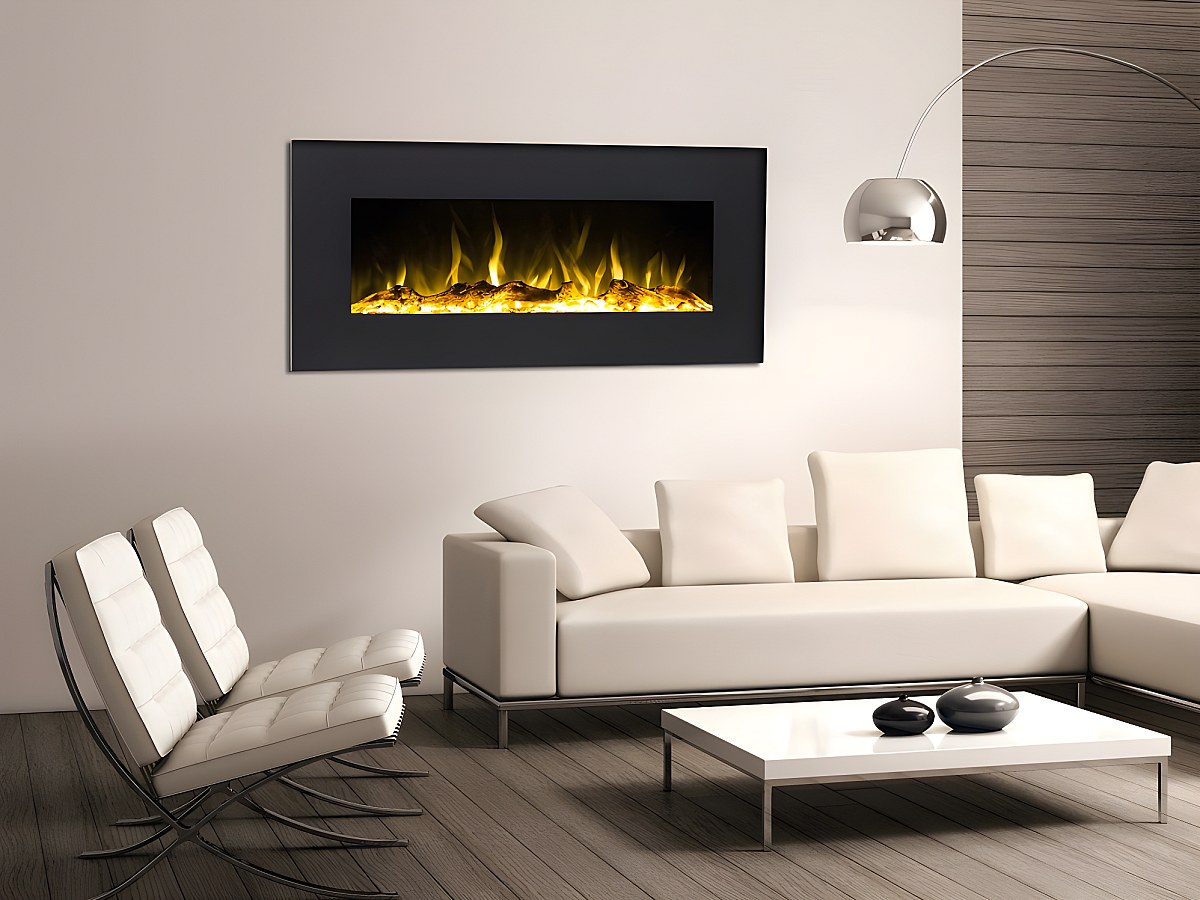 Chimenea eléctrica de pared o suelo - LEDs y Bluetooth - Negro IRAZU