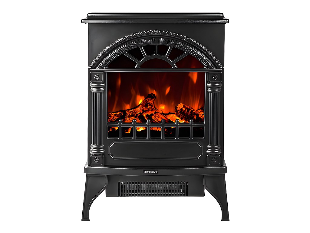 Chimenea eléctrica - Estilo retro - Negro - PITON