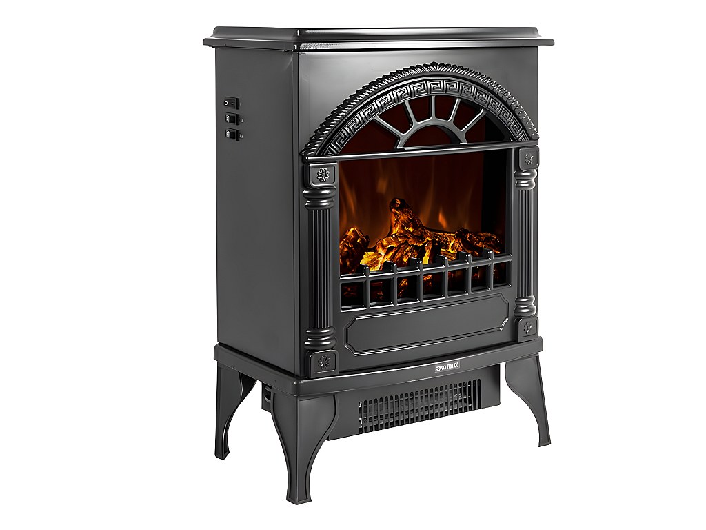 Chimenea eléctrica - Estilo retro - Negro - PITON